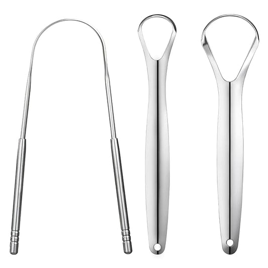 Premium 1pcs/3pcs Metal Tongue Scraper Cleaner for Adults & Kids, Portable Stainless Steel Tongue Scrapers Brushes for Removing